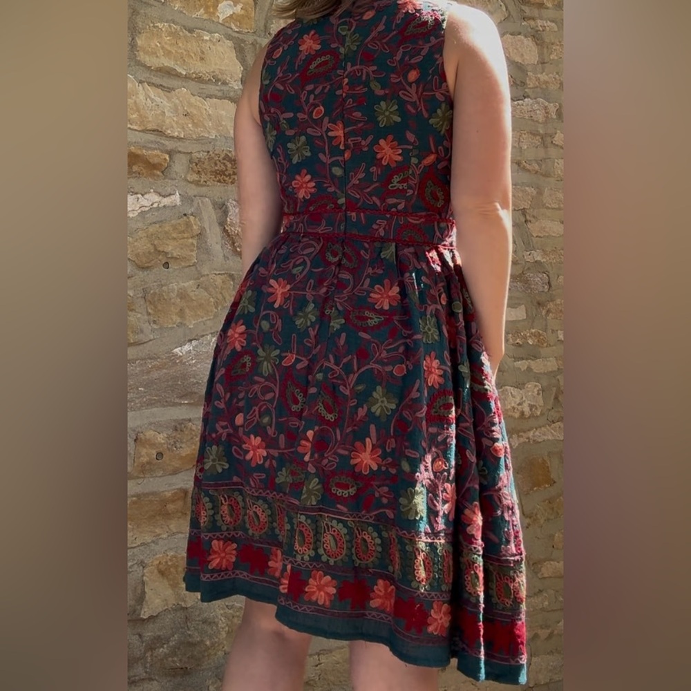 Anthropologie Adelyn Rae Needlepoint Garden Dress - Picture 4 of 5